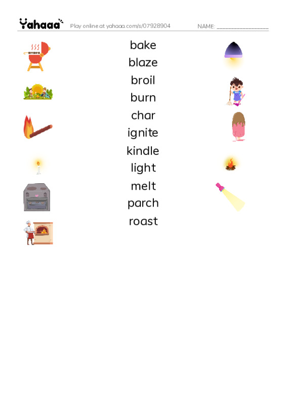 Common Verbs in English: fire 1 PDF three columns match words