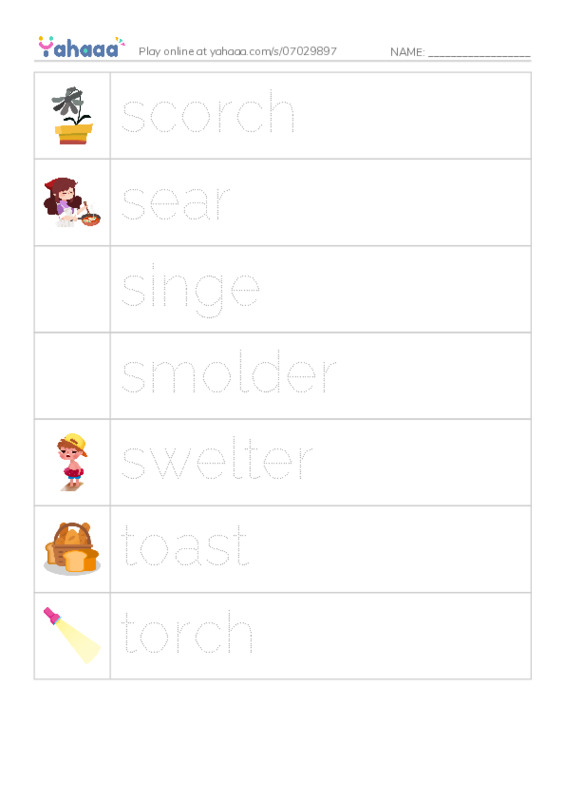 Common Verbs in English: fire 2 PDF one column image words