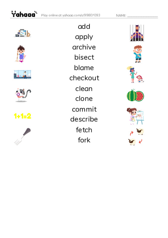 Common Verbs in English: vcs 1 PDF three columns match words