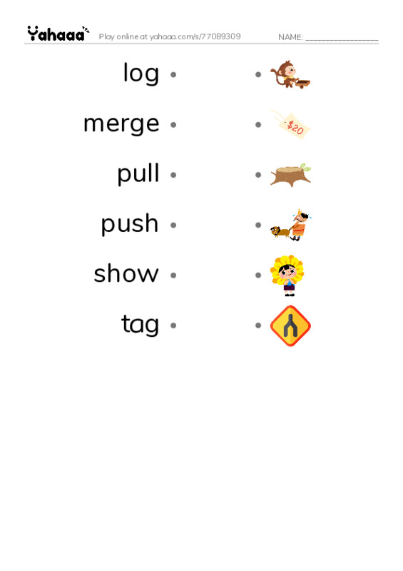 Common Verbs in English: vcs 2 PDF link match words worksheet