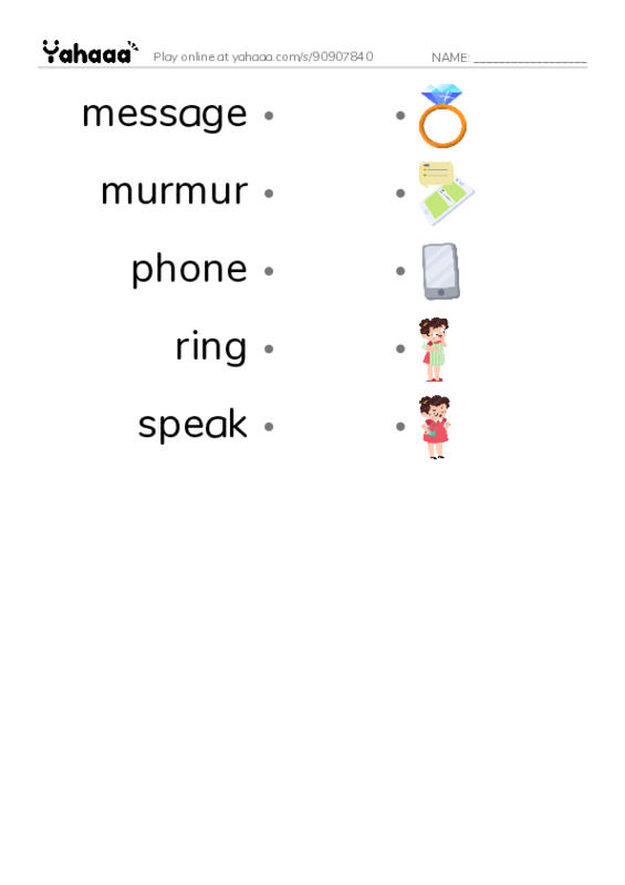 Common Verbs in English: communication 2 PDF link match words worksheet