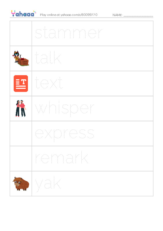 Common Verbs in English: communication 3 PDF one column image words