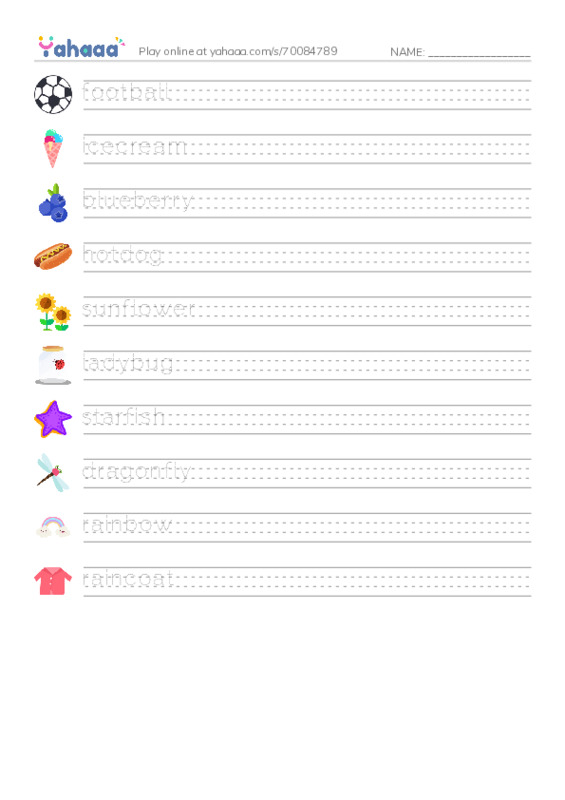 Compound Words PDF write between the lines worksheet