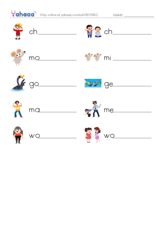 Singular and Plural Words2 PDF worksheet writing row