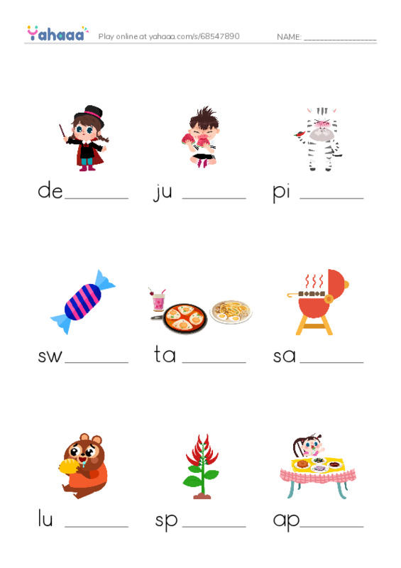 How to say Delicious PDF worksheet to fill in words gaps