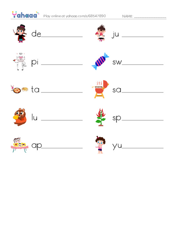 How to say Delicious PDF worksheet writing row