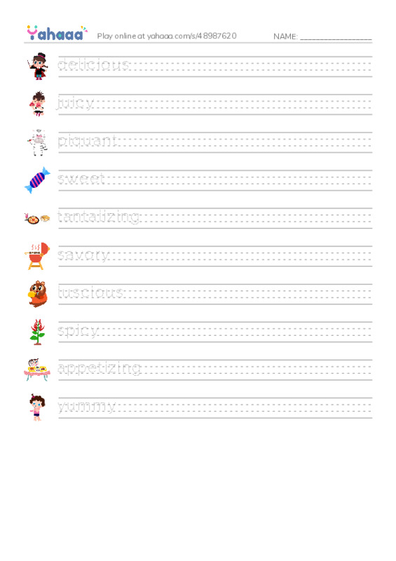 How to say Delicious PDF write between the lines worksheet