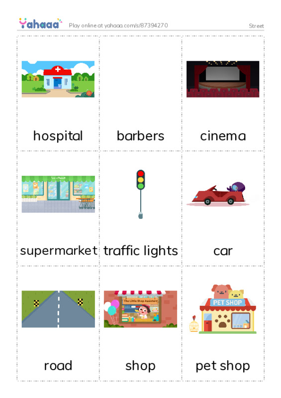 Street PDF flaschards with images