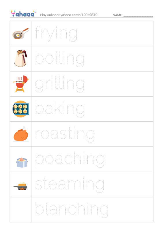 cooking PDF one column image words