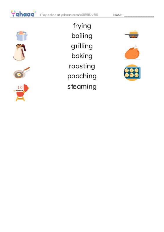 cooking PDF three columns match words