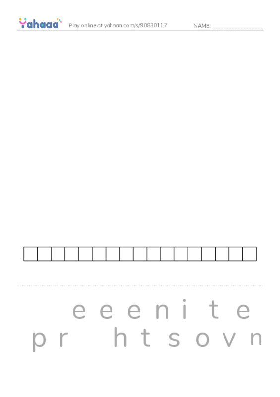 数量 PDF word puzzles worksheet