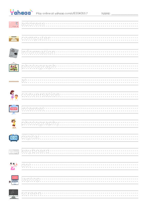 KET Vocabulary: Communication and Technology PDF write between the lines worksheet