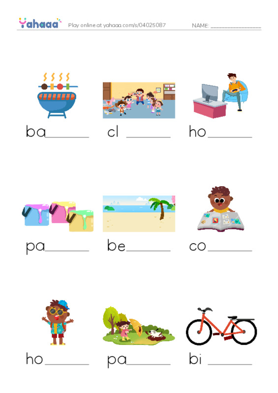 KET Vocabulary: Hobbies and Leisure PDF worksheet to fill in words gaps