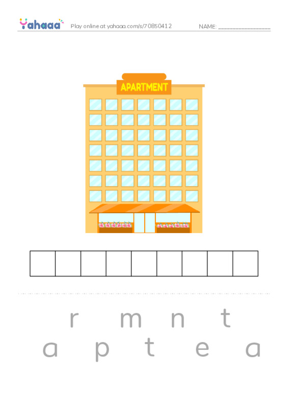 KET Vocabulary: Places - Buildings PDF word puzzles worksheet