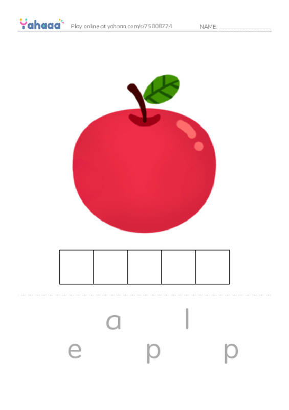 RAZ Vocabulary A: Fruit PDF word puzzles worksheet