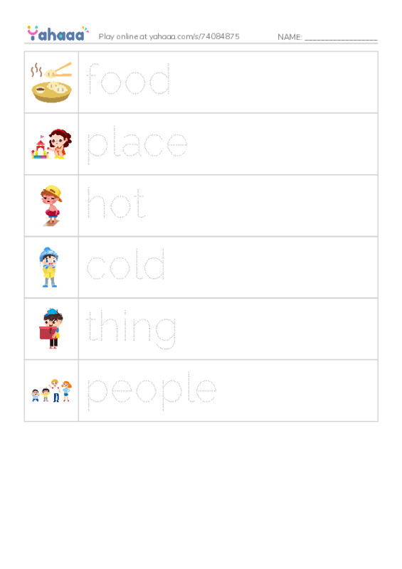 RAZ Vocabulary A: Hot and Cold PDF one column image words