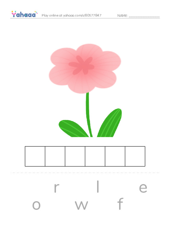 RAZ Vocabulary A: I Love Flowers PDF word puzzles worksheet