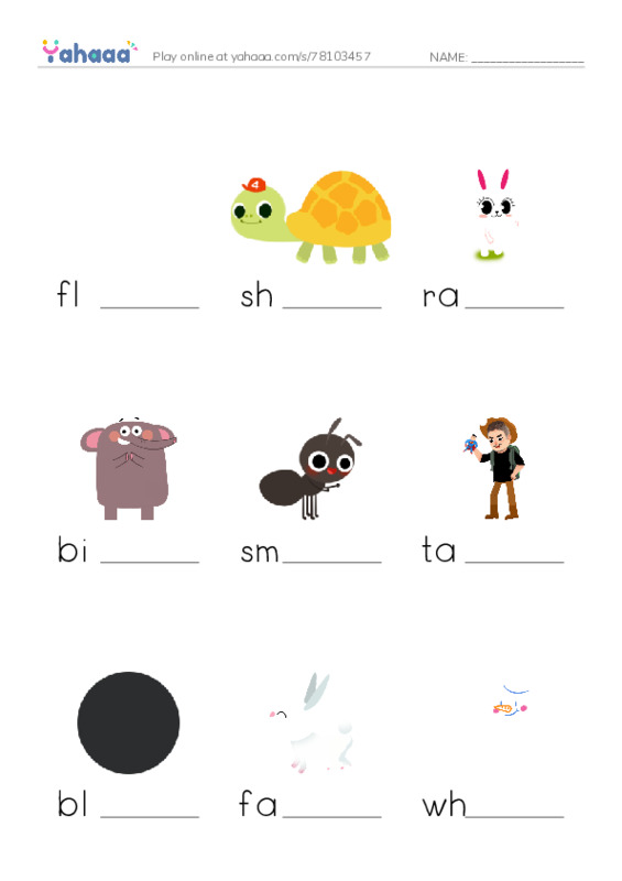 RAZ Vocabulary A: Rabbits PDF worksheet to fill in words gaps