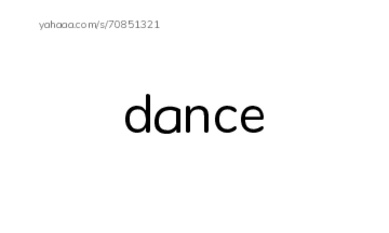 RAZ Vocabulary A: You Can Dance PDF index cards word only