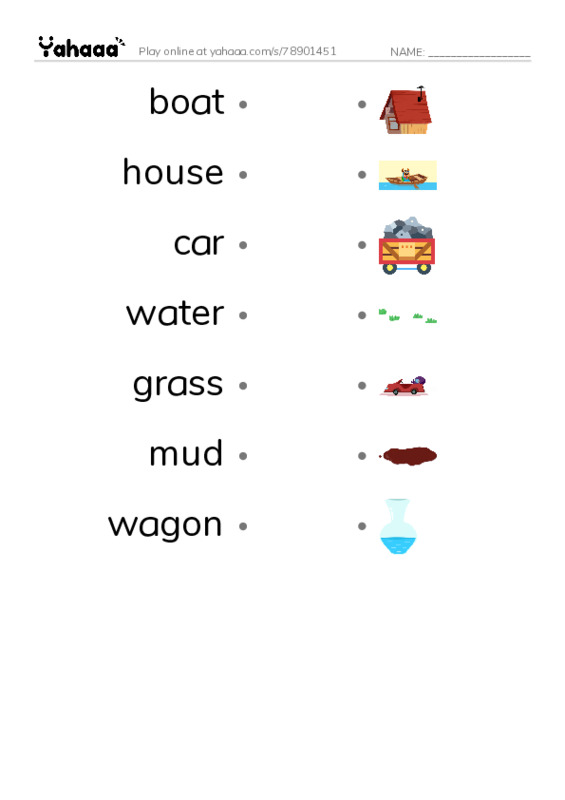 RAZ Vocabulary AAA: Out PDF link match words worksheet