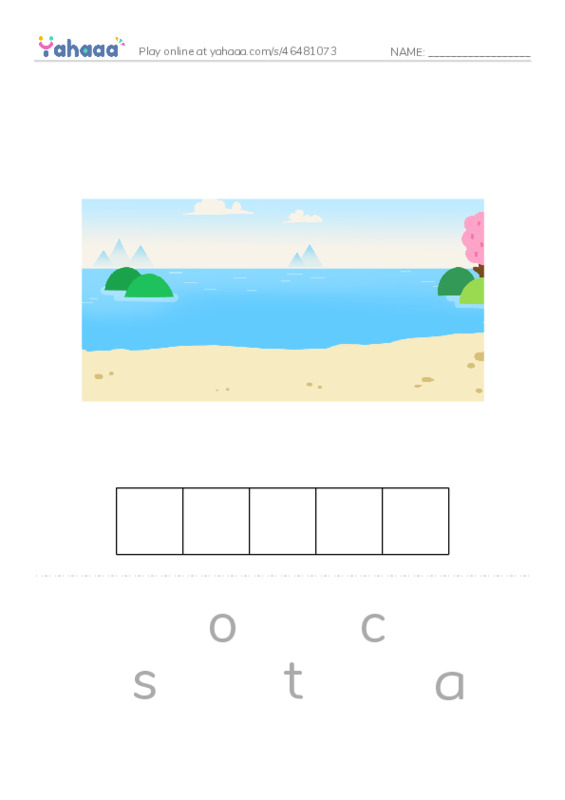 RAZ Vocabulary AAA: The Coast PDF word puzzles worksheet