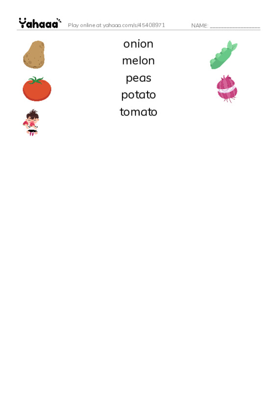 RAZ Vocabulary AAA: The Garden PDF three columns match words