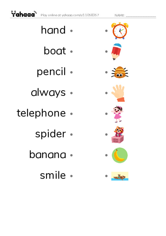 RAZ Vocabulary B: Bananas Sometimes PDF link match words worksheet