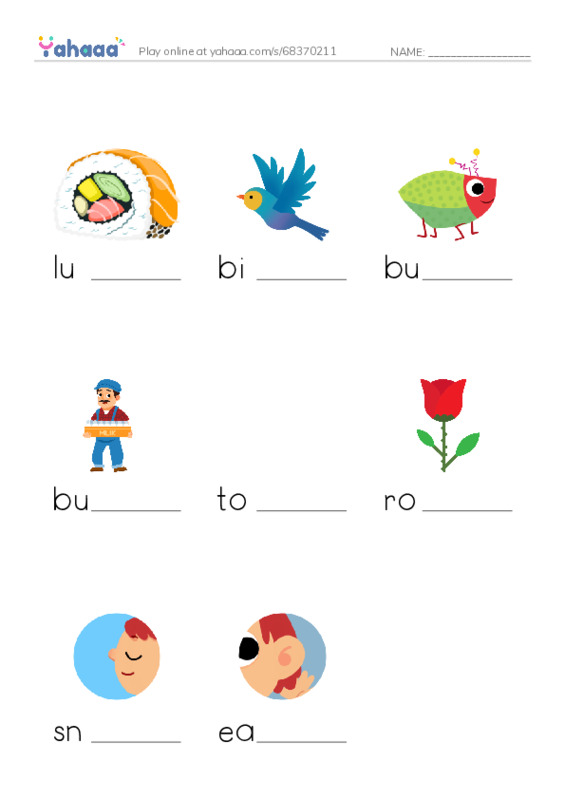 RAZ Vocabulary B: Gracies Nose PDF worksheet to fill in words gaps