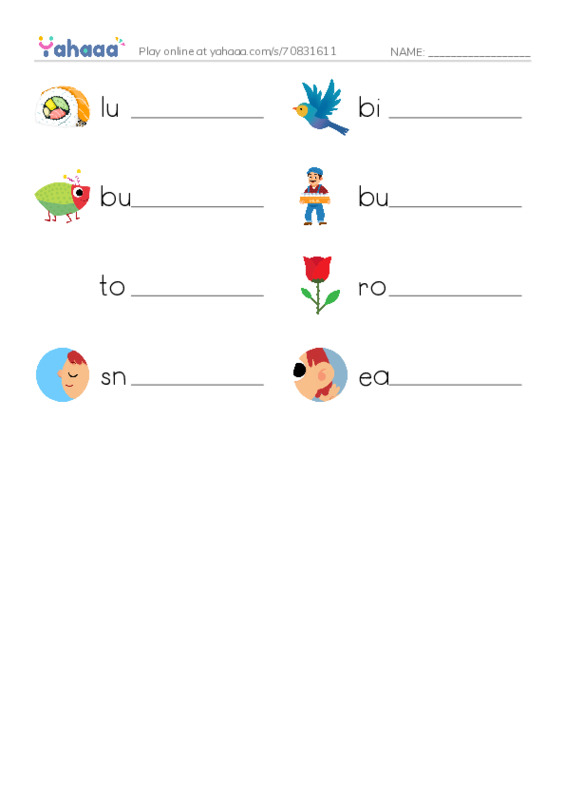 RAZ Vocabulary B: Gracies Nose PDF worksheet writing row