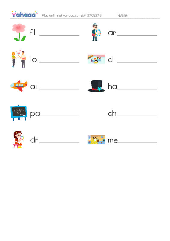 RAZ Vocabulary B: I Love Art Class PDF worksheet writing row