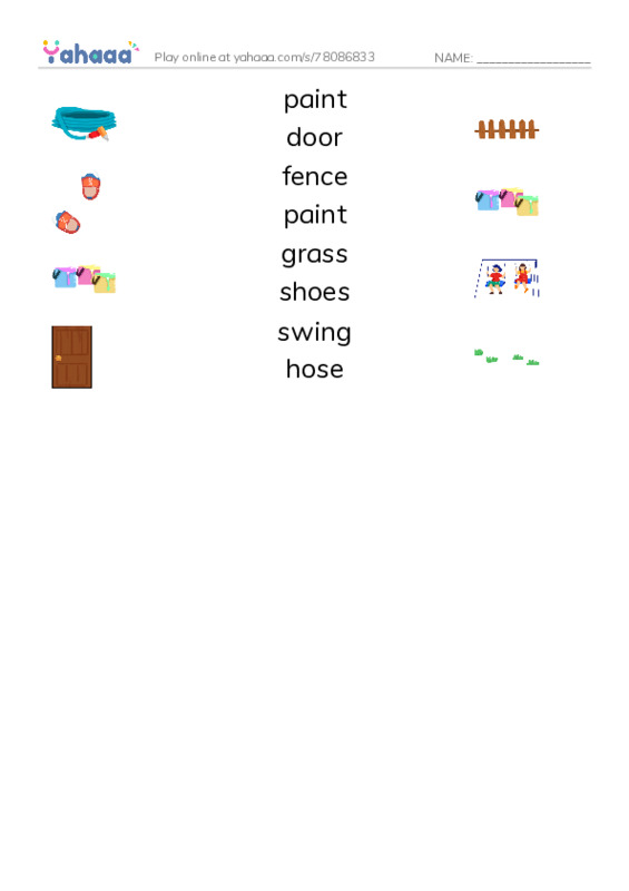 RAZ Vocabulary B: Paint It Purple PDF three columns match words