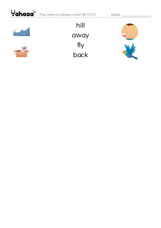 RAZ Vocabulary B: Two Little Dicky Birds PDF three columns match words