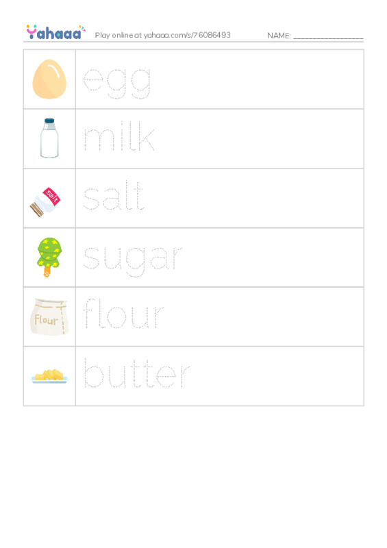 RAZ Vocabulary B: We Make Cookies PDF one column image words