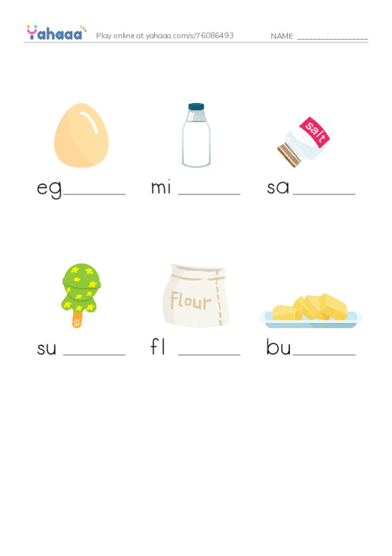 RAZ Vocabulary B: We Make Cookies PDF worksheet to fill in words gaps