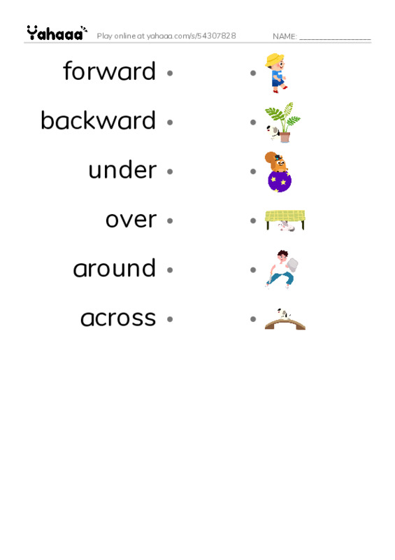 RAZ Vocabulary B: You Can Go PDF link match words worksheet