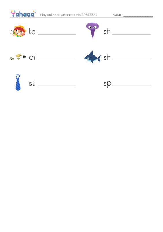 RAZ Vocabulary C: Different Kinds of Sharks PDF worksheet writing row