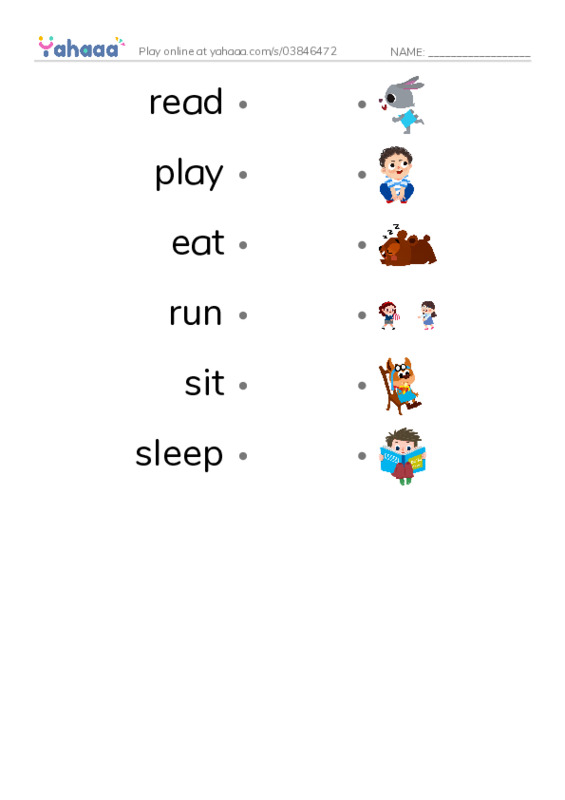 RAZ Vocabulary C: Go Away Lily PDF link match words worksheet