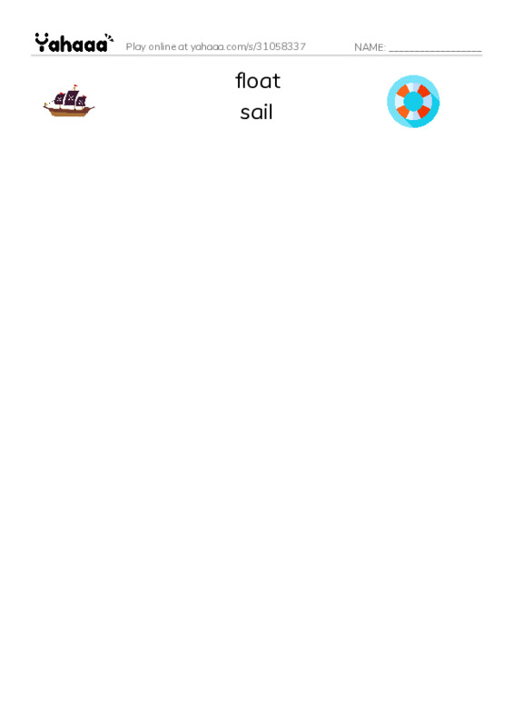 RAZ Vocabulary C: Going Away PDF three columns match words