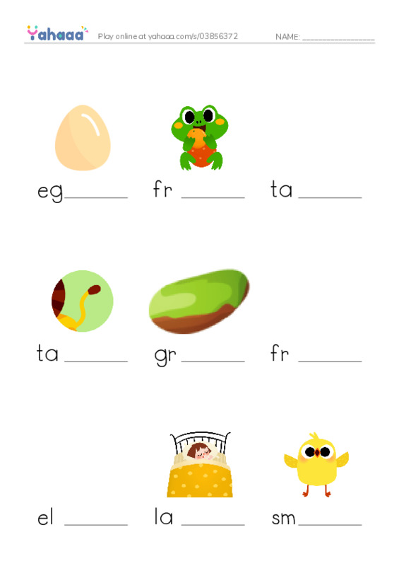 RAZ Vocabulary C: How Frogs Grow PDF worksheet to fill in words gaps