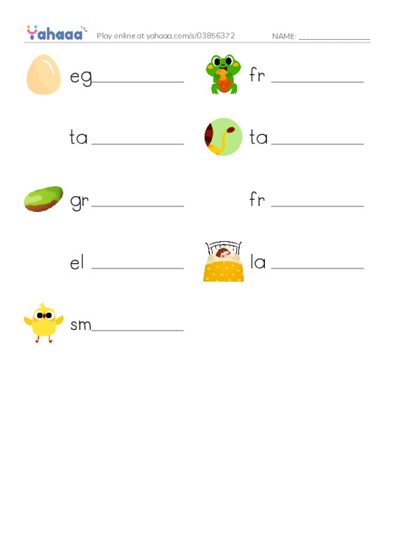 RAZ Vocabulary C: How Frogs Grow PDF worksheet writing row