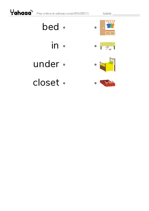 RAZ Vocabulary C: I Looked Everywhere PDF link match words worksheet