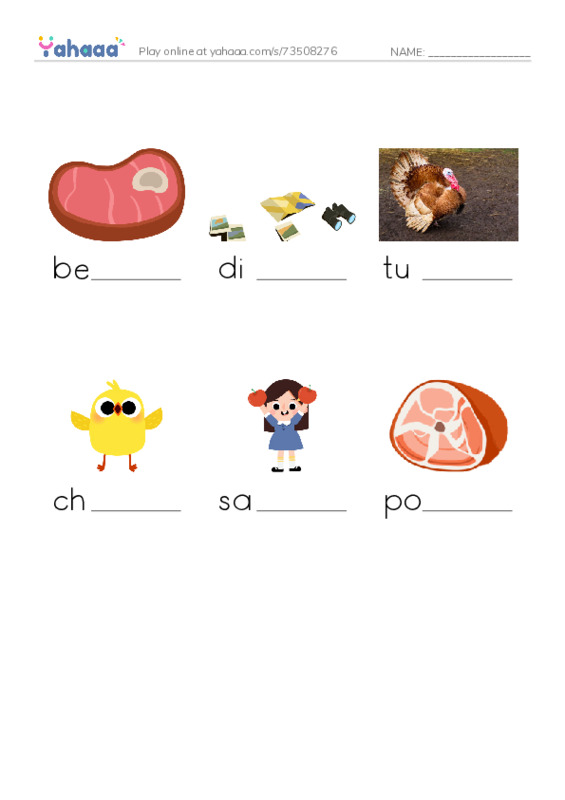 RAZ Vocabulary C: Jack and Lilys Favorite Food PDF worksheet to fill in words gaps
