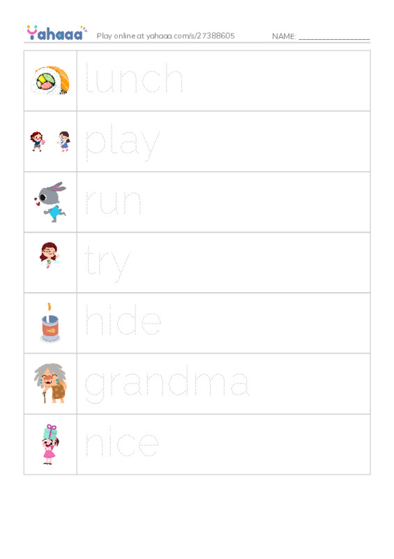 RAZ Vocabulary C: Mongo and Cutie PDF one column image words
