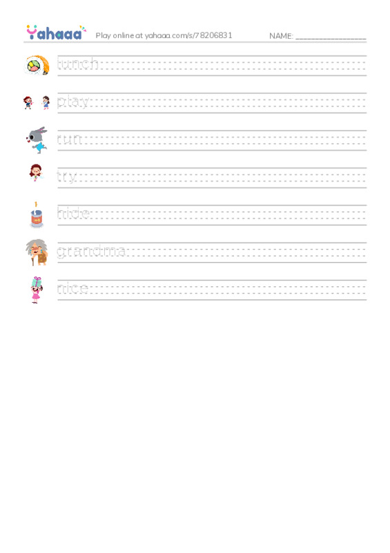 RAZ Vocabulary C: Mongo and Cutie PDF write between the lines worksheet