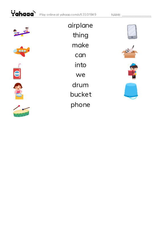 RAZ Vocabulary C: New Again PDF three columns match words