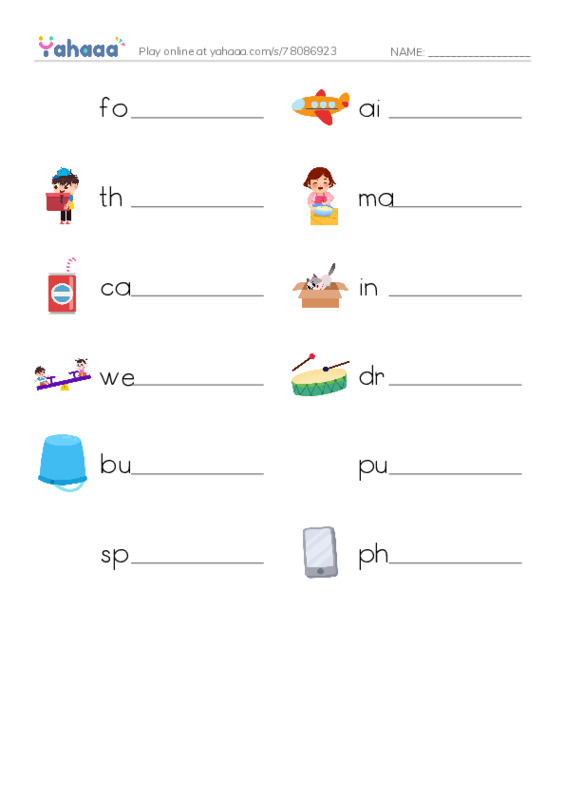 RAZ Vocabulary C: New Again PDF worksheet writing row