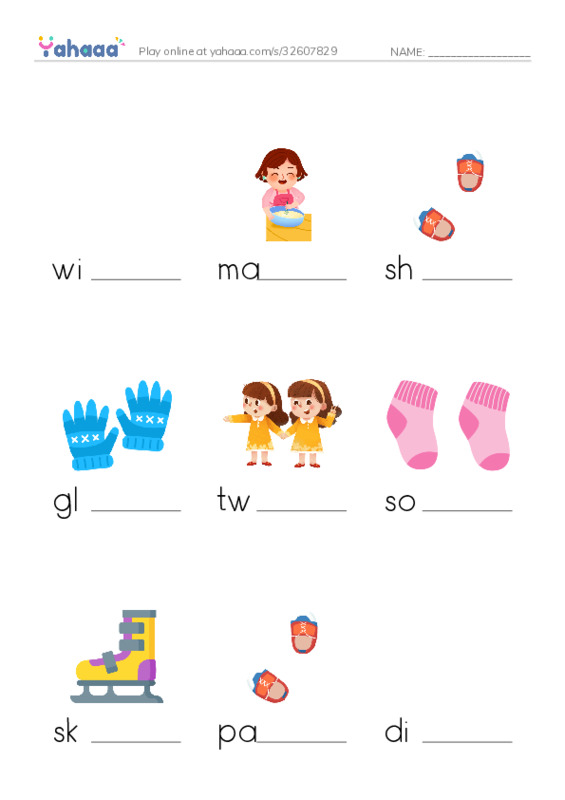 RAZ Vocabulary C: Pairs PDF worksheet to fill in words gaps