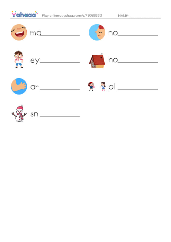 RAZ Vocabulary C: We Make a Snowman PDF worksheet writing row