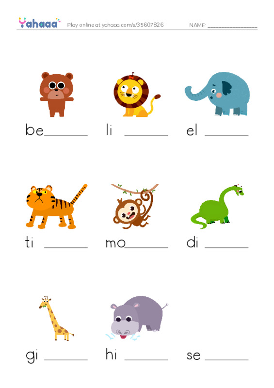 RAZ Vocabulary C: What Is at the Zoo PDF worksheet to fill in words gaps
