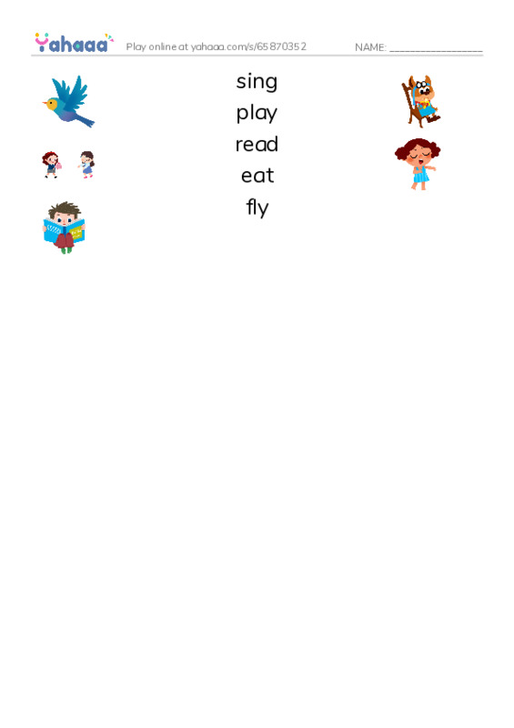 RAZ Vocabulary C: Who Who Who PDF three columns match words